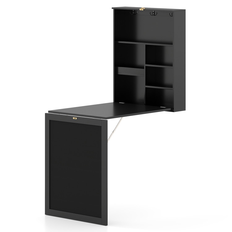 Costway convertible wall-mounted desk with chalkboard