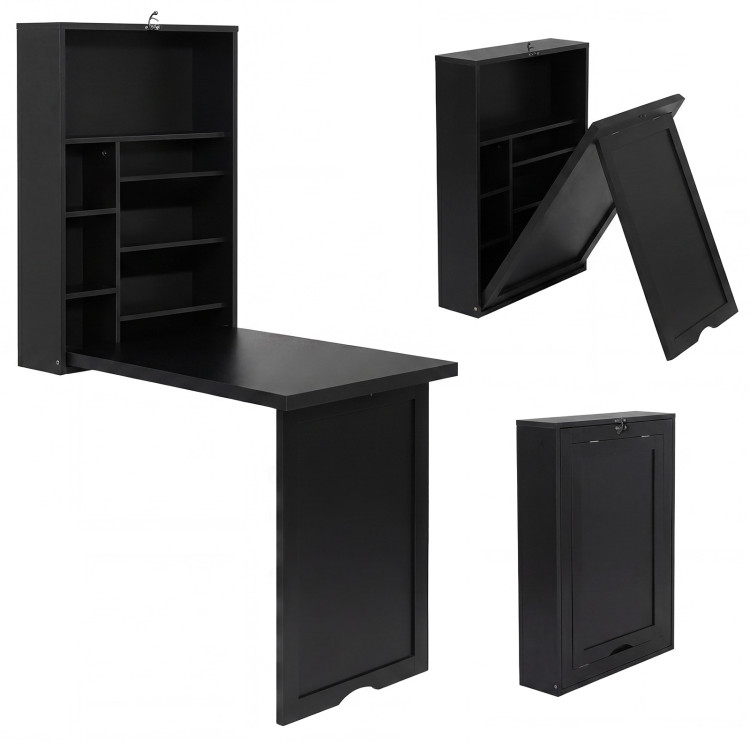 Costway wall-mounted fold-out convertible floating desk