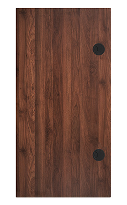 UPLIFT laminate walnut desktop — depth is a builder option (24″ or 30″)